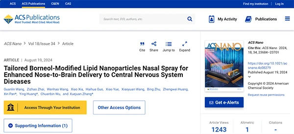 Tailored Borneol-Modified Lipid Nanoparticles Nasal Spray for Enhanced Nose-to-Brain Delivery to Central Nervous System Diseases